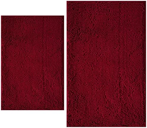 BOANKODU Bathroom Rugs Sets 2 Piece, Extra Soft Chenille Bath Mat Absorbent by BOANKODU