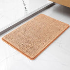Chenille Bathroom Rug 20"x32" Peach, Non-Slip Plush Bath Mat by Kildoss