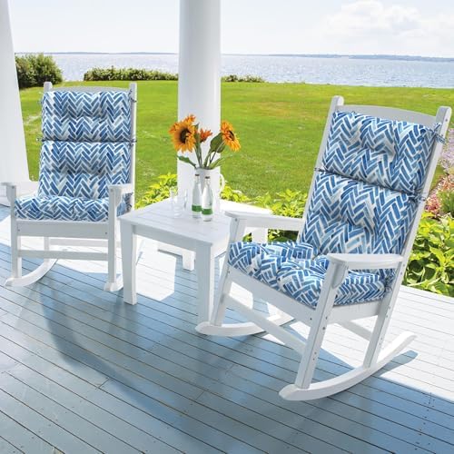 DYTXIII Outdoor High Back Chair Cushions Set of 2, Water Repellent Tufted - Image 2