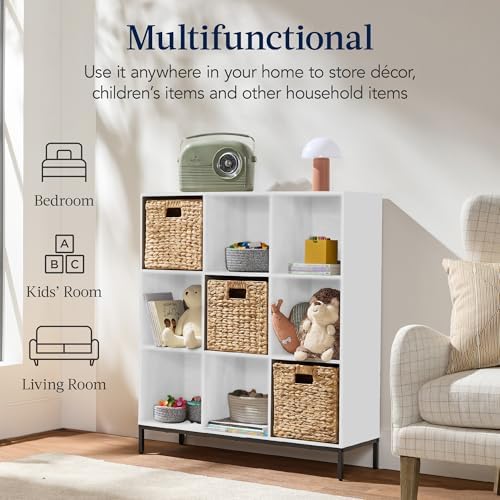 Best Choice Products 9-Cube Bookshelf, 3-Tier Wood Storage Bookcase W/Legs - Image 4