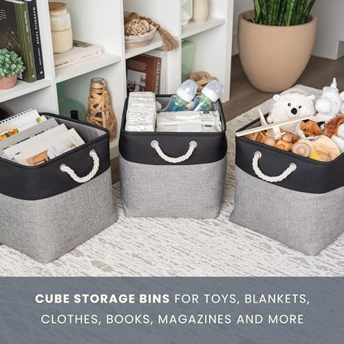 OrganiHaus 13x13 Cube Storage Bins, Rope Handles - Image 5