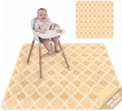 Splat Mat for Under High Chair Waterproof Non Slip Floor Mat for Baby by UnicornCastle