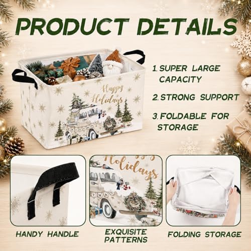 4 Pcs Christmas Storage Basket for Gifts Empty Large Christmas Storage Bins 15 - Image 3