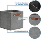 Temary 11 Inch Cube Storage Bins 4PCs Fabric Storage Cubes Storage Baskets - Image 3