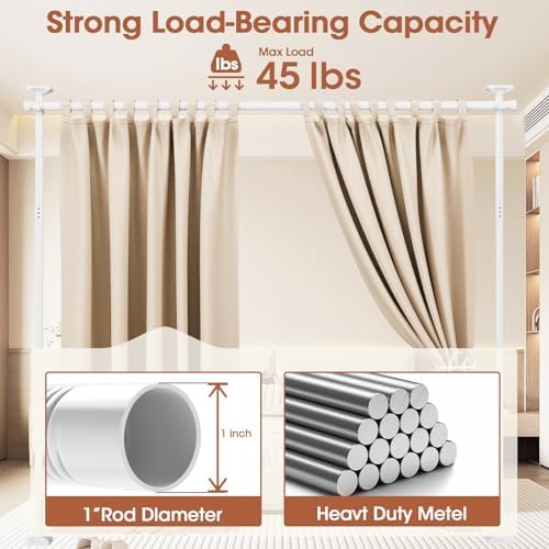 SUNALLY Room Divider Curtain Rod 4-10ft 28-70in Room Separator - Image 5