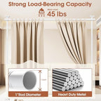 SUNALLY Room Divider Curtain Rod 4-10ft 28-70in Room Separator - Image 5