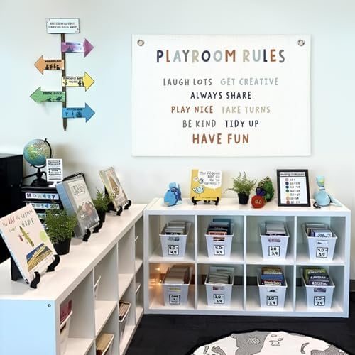 Lacama Play Room Wall Decor Rules Linen Banner, Kids PlayRoom Decor - Image 5