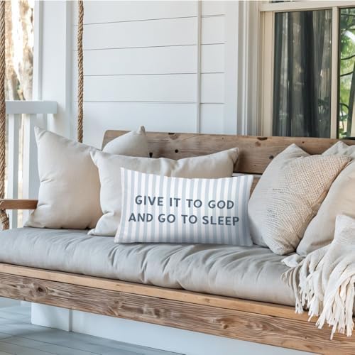 Give It to God and Go to Sleep 12x20 Pillow Cover, Christian Home Decor - Image 6