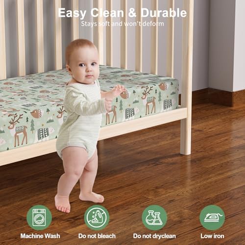 Baby Crib Sheets 2 Pack for Boys and Girls Fit for Standard Crib Toddler - Image 4