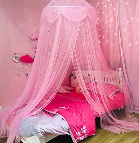 Bed Canopy for Girls with Star Lights, Princess Canopy Bed Curtains Mosquito - Image 2