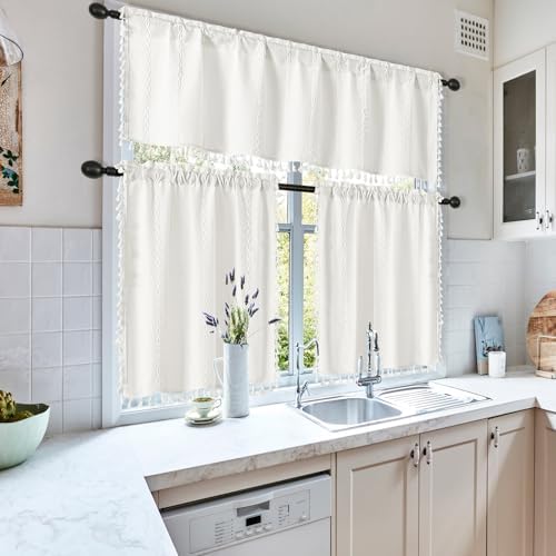 MitoVilla Boho Farmhouse Kitchen Valances - Image 2