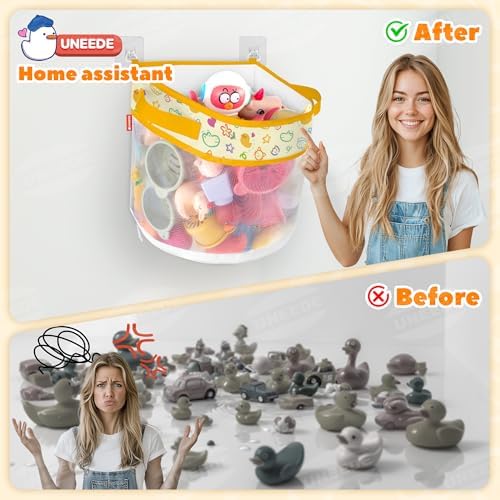 UNEEDE Duck Print Bath Toy Organizer, 4.15 Gallons Bathtub Toy Holder - Image 4