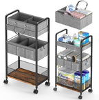 LIDTOP 2In1 Baby Diaper Caddy & 3-Tier Rolling Diaper Cart, Diaper Caddy by LIDTOP