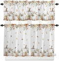 Vandarllin Fall Floral Leaves Kitchen Curtains and Valances Set, Thanksgiving by VandarllinHomeKitchenDecor
