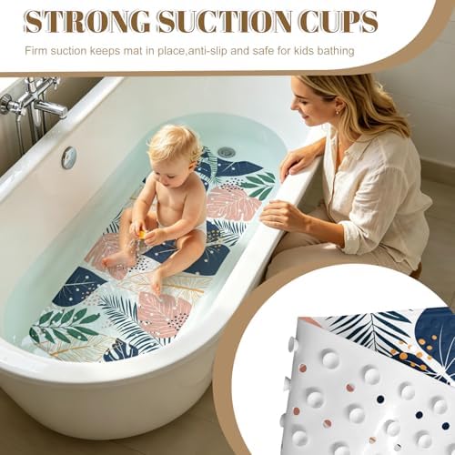 Green Leaf Bathtub Mat Non Slip - Image 3