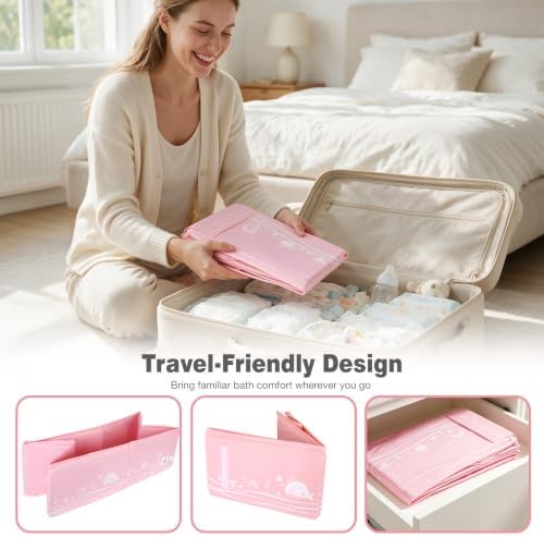 Collapsible Baby Bathtub for Babies & Toddlers, Foldable Portable Baby Tub - Image 4