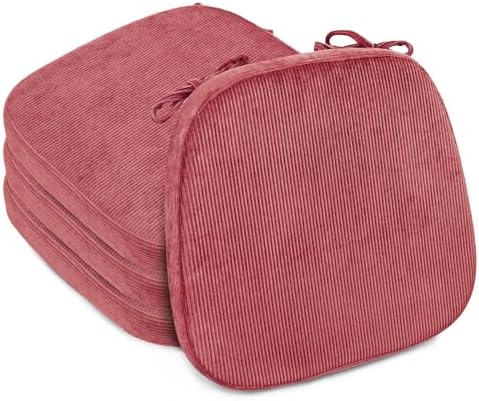 2.5" Thick Chair Cushions for Dining Chair, Corduroy Foam Kitchen Chair Pads by Glyzia