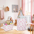 NTAOHAMPER 24L Children's Day Father Gifts Pink Heart Fabric Storage Basket - Image 4