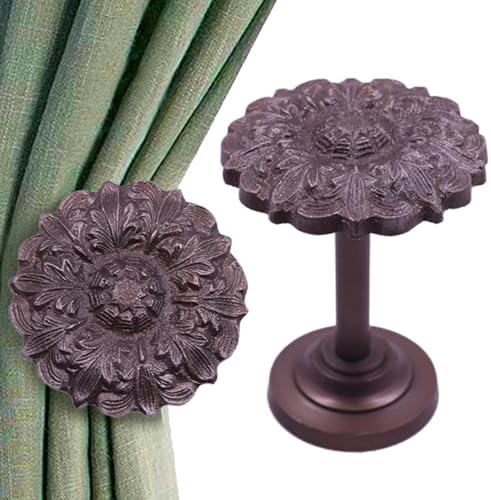 The Metal Magician Wall Mounted Floral Curtain Holdbacks by The+Metal+Magician