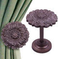 The Metal Magician Wall Mounted Floral Curtain Holdbacks by The+Metal+Magician
