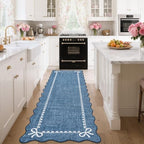 GarveeHome Scalloped Hallway Runner Rug 2.5x10 Non Slip Dark Blue Rugs - Image 3