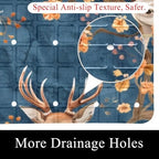 Bathtub Mat Non Slip 26.8x15.1In, Deers Florals Vintage Bath Mat - Image 2