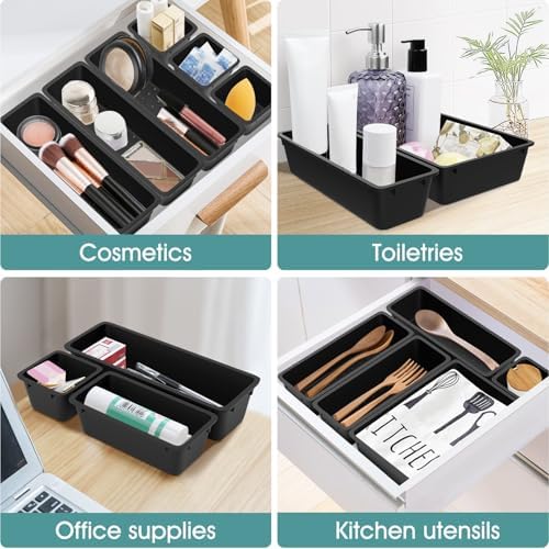 25 PCS Plastic Drawer Organizer Set, Makeup Organizers and Storage Bins - Image 5