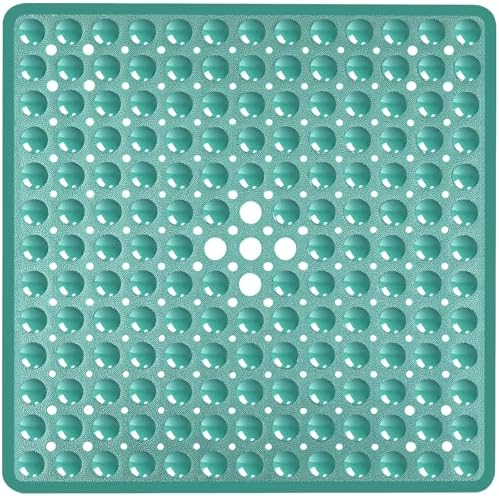 Square Shower Mat Bathtub Bath Mat Non Slip Mars Green 21"x21" by NaolotureHome