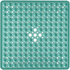 Square Shower Mat Bathtub Bath Mat Non Slip Mars Green 21"x21" by NaolotureHome