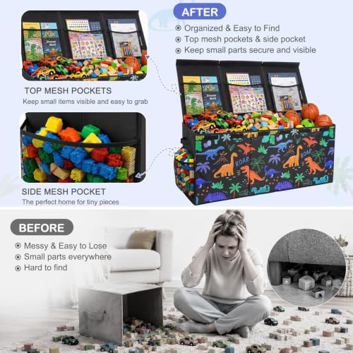 Toy Box with Adjustable Divider Large Toy Chest Storage - Image 3