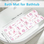 Bath Mat for Tub Non Slip, Cute Bow Bathtub Mats for Girls Non Slip Shower Mat - Image 2