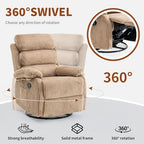 Velvet Upholstered Glider Recliner Chair – 360° Swivel Rocker Chair - Image 3