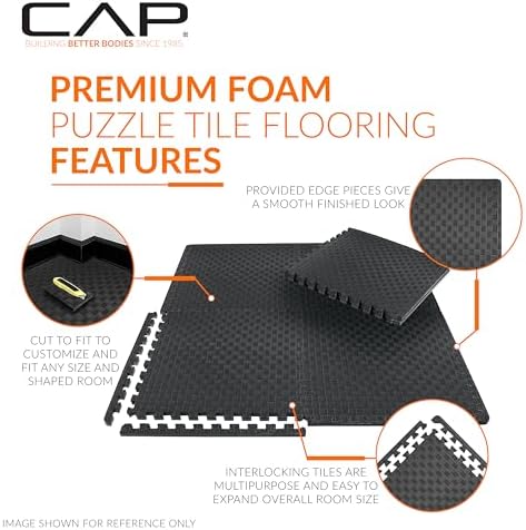 CAP Puzzle Exercise Mats | 1/2” Thick EVA Interlocking Foam Tiles - Image 3