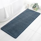Chenille Bathroom Runner Rug 24"x60" Blue, Plush Bath Mat by Kildoss