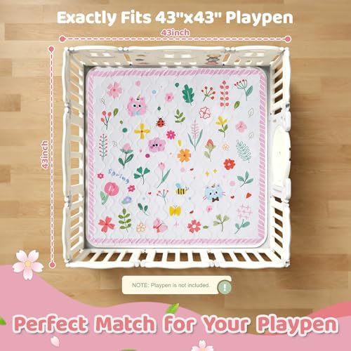 RONGFA Baby Play Mat for Floor, Playpen Mat for Toddlers Infant Kids, Machine - Image 2
