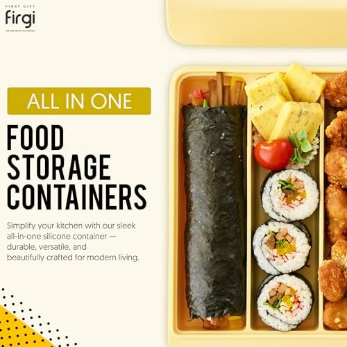 Silicone Baby Food Storage Container - 26oz 4 Compartment Stackable Meal Prep - Image 2