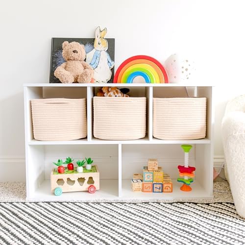 NaturalCozy Storage Cubes 9”x9”x7”Cotton Rope Woven Baskets - Image 3
