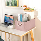 Storage Bins with Sturdy Cotton Handles, Fabric Storage Baskets - Image 5