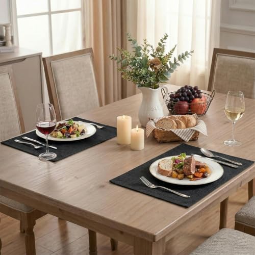 Artoid Mode Black Placemats Set of 4, 12x18 Inch Halloween Washable Holiday - Image 4