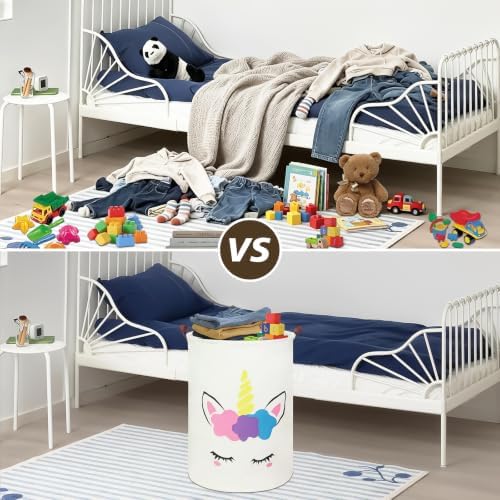 Foldable Waterproof Round Fabric Laundry Basket Home - Image 5