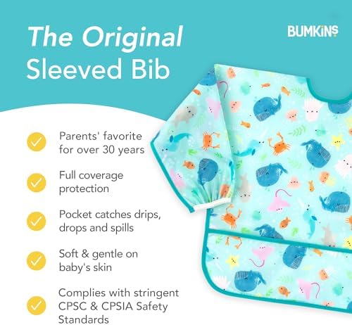 Bumkins Bibs, Baby and Toddler Girls and Boys 6-24 Months, Long Sleeve - Image 5