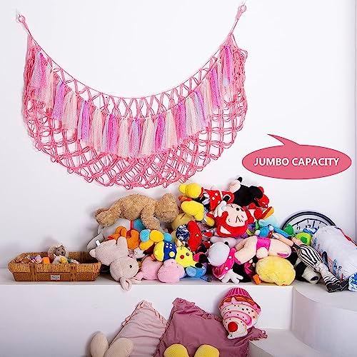 Jumbo Toy Hammock for Stuffed Animal Net Boho Macrame Toy Hammock - Image 4