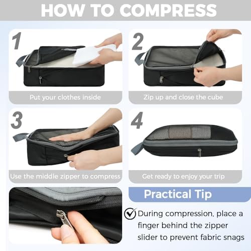 BAGAIL 4 Set/6 Set/8 Set Compression Packing Cubes Travel Accessories - Image 5