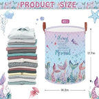 Mermaid Room Decor Kids Laundry Basket, Under The Sea Kids Clothes Hamper - Image 3