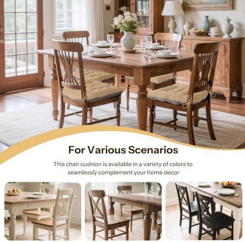 Chair Cushions for Dining Chairs Set of 4, Cappuccino - Image 5