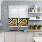Kitchen Curtains and Valances Set, Farmhouse Sunflower Window Treatments Tiers - Image 5