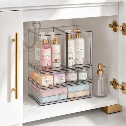 TIPGO Clear Stackable Storage Drawers, Baby Bottle Organizer, Easily-Access - Image 2