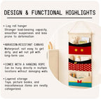 Cute 3-Pocket Hanging Wall Organizer, Polka Dot Over Door Storage Pockets - Image 7