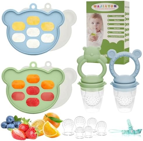 Baby Breastmilk Popsicle Molds & Baby Fruit Feeder, WAJIAYON Infant Food by WAJIAYON