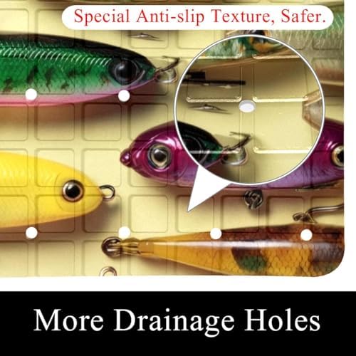 Bathtub Mat Non Slip 26.8x15.1 Inch, Fishing Baits Shower Mat - Image 2